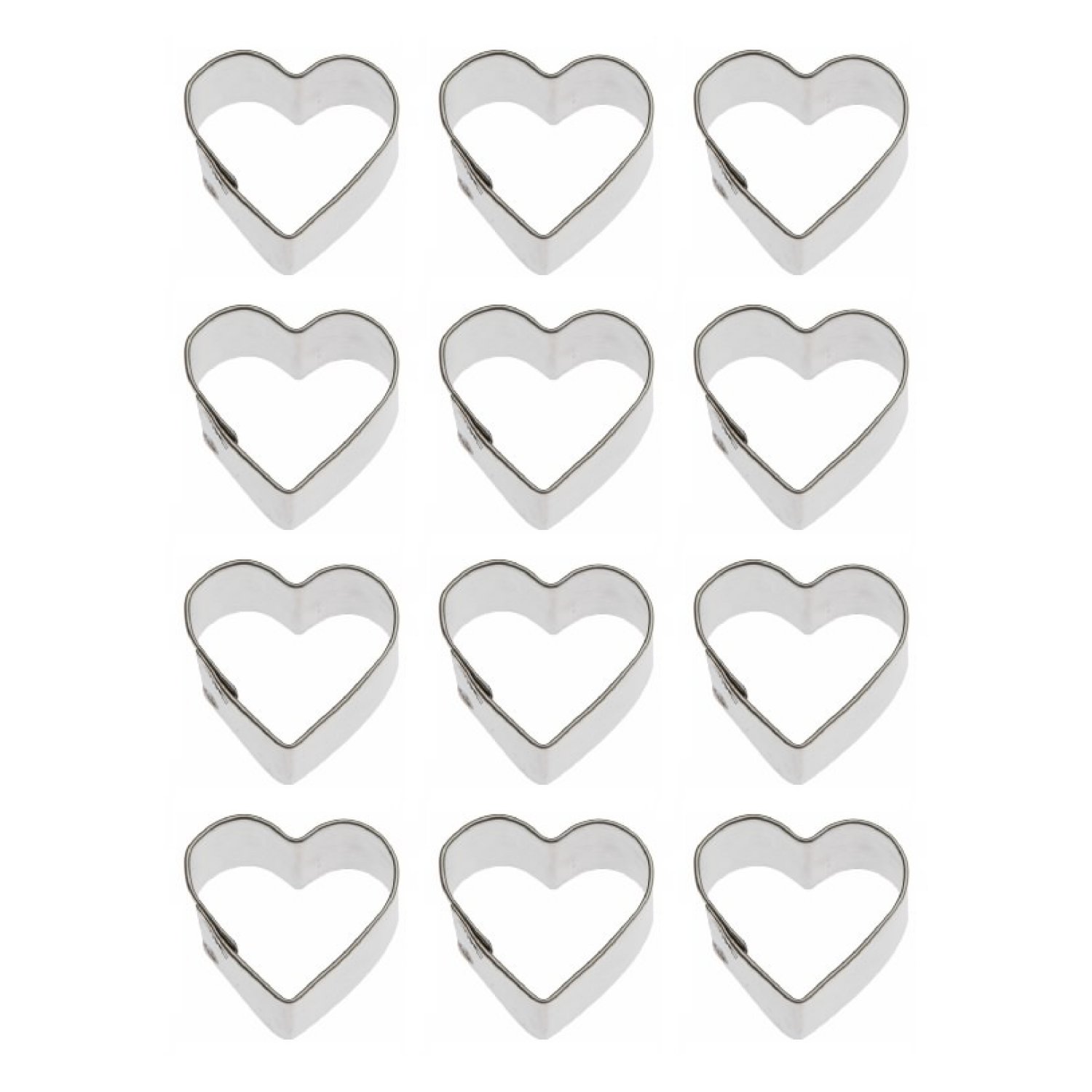 1 Dozen (12) Tiny Mini Heart 1 inch Cookie Cutters | The Cookie Cutter Shop