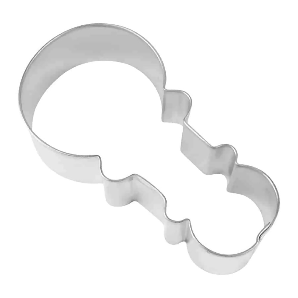 Baby Rattle Cookie Cutter 4 1/2" Ann Clark Cookie Cutters US Tin Plated Steel