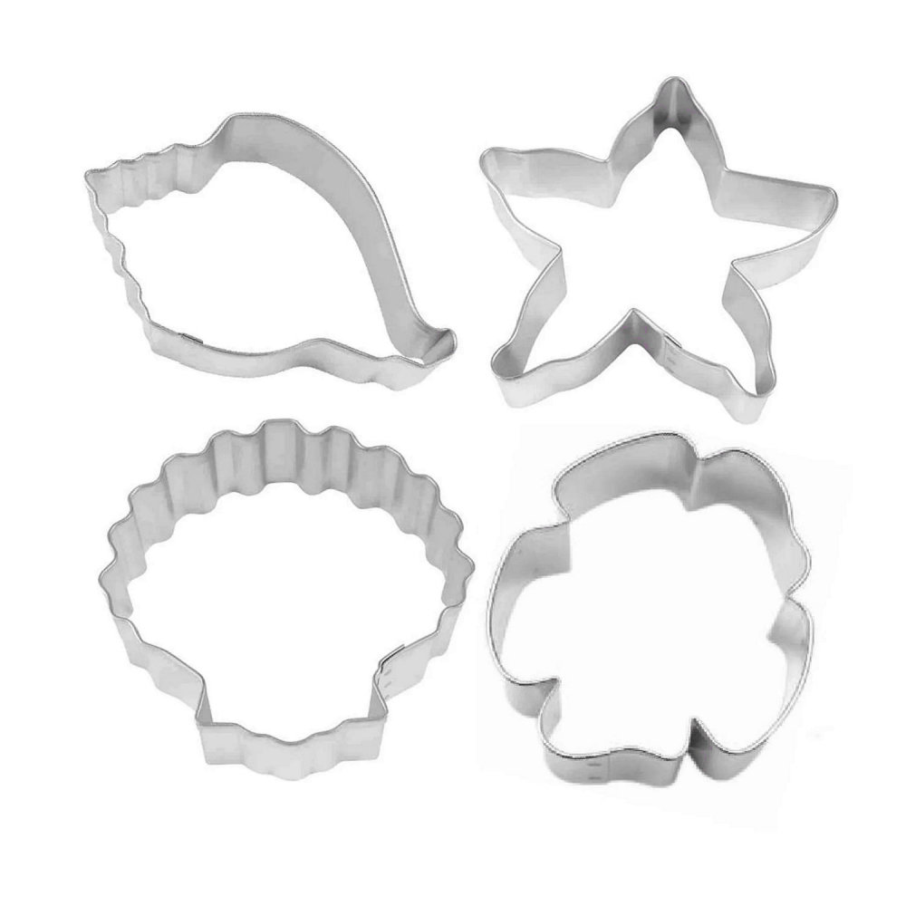 4 Piece Sandy Beach Cookie Cutter Set The Cookie Cutter Shop