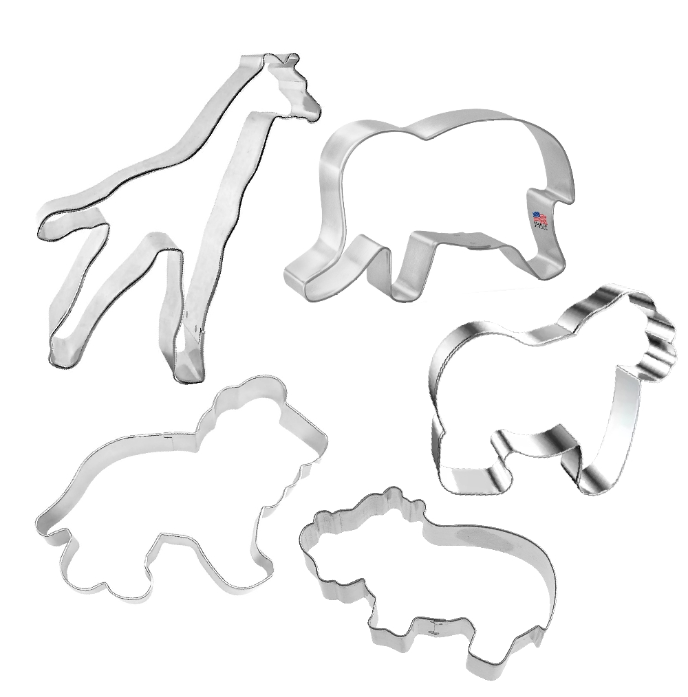 5 Piece Safari Animal Cookie Cutter Set The Cookie Cutter Shop